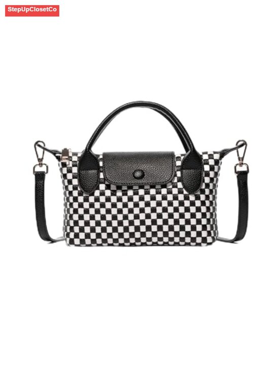 Handbags - Woven Vegan Leather Crossbody Bag Y2K Mini Shoulder Purse Dumpling Tote
